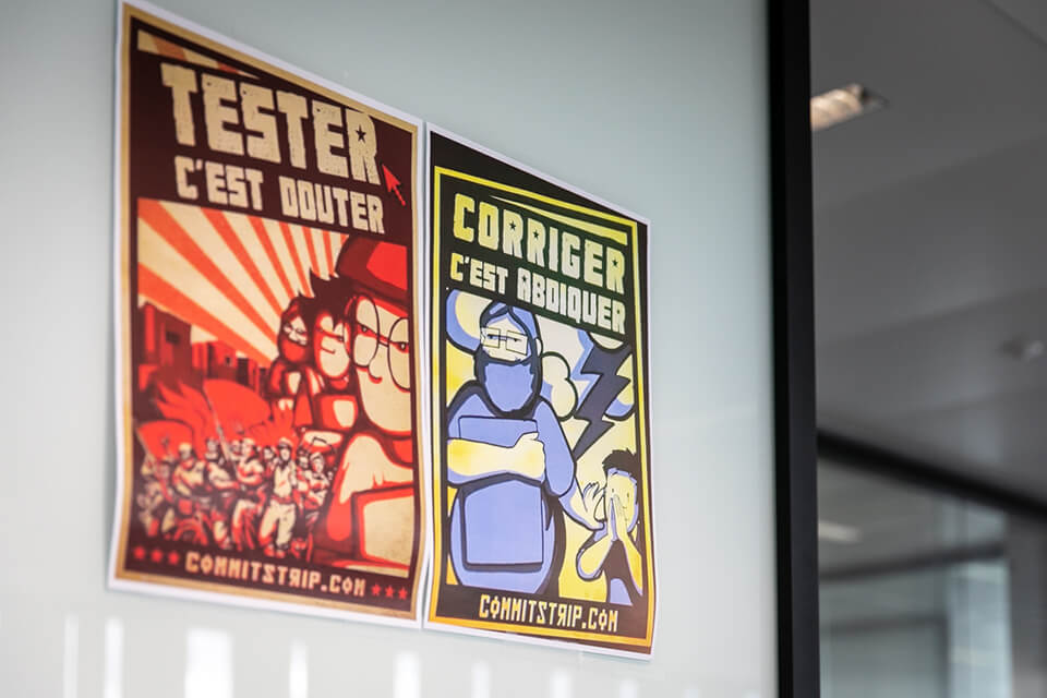 Funny development posters in office